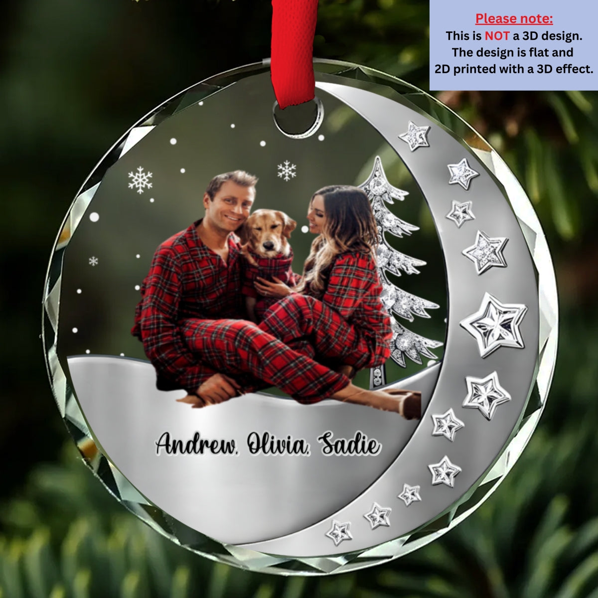 Beside Each Other Photo - Personalized Custom 3D Effect Glass Ornament