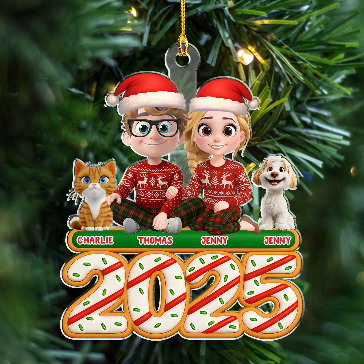 We And Our Pet Tree Cake - Personalized Custom Acrylic Ornament