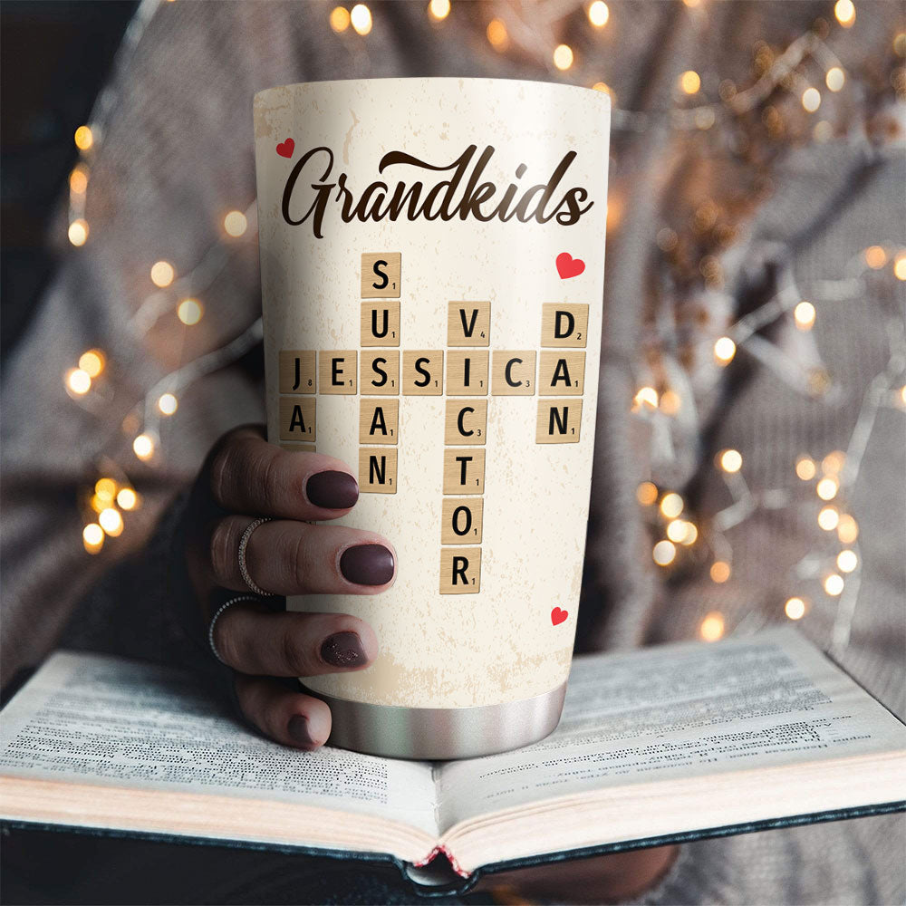 Love My Grandkids Crossword Puzzle - Personalized Custom Tumbler