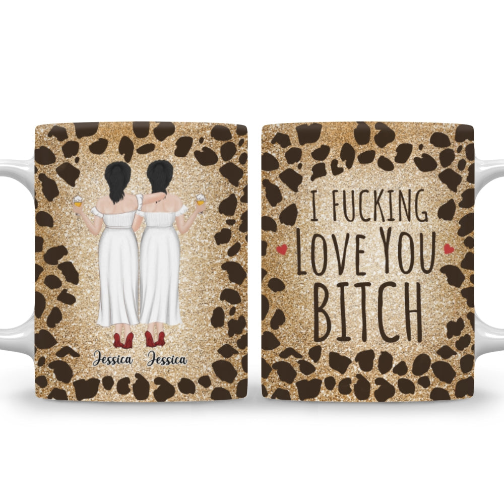 I Love My Friend Leopard - Personalized Custom Coffee Mug