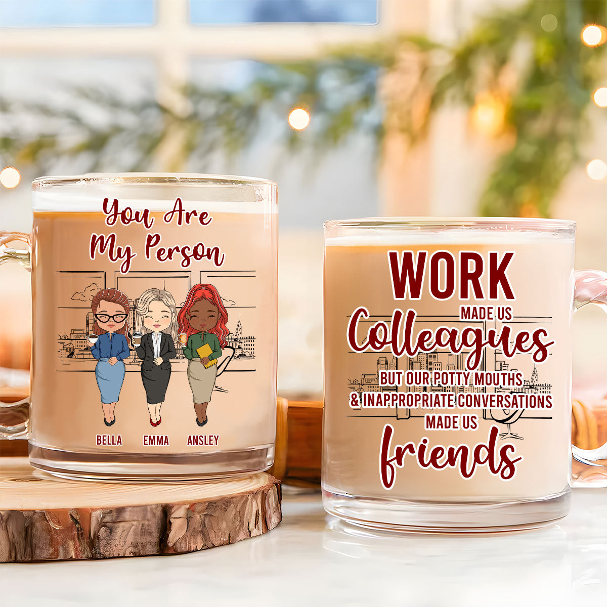 Work Made Us Colleagues Office Worker - Personalized Custom Glass Mug