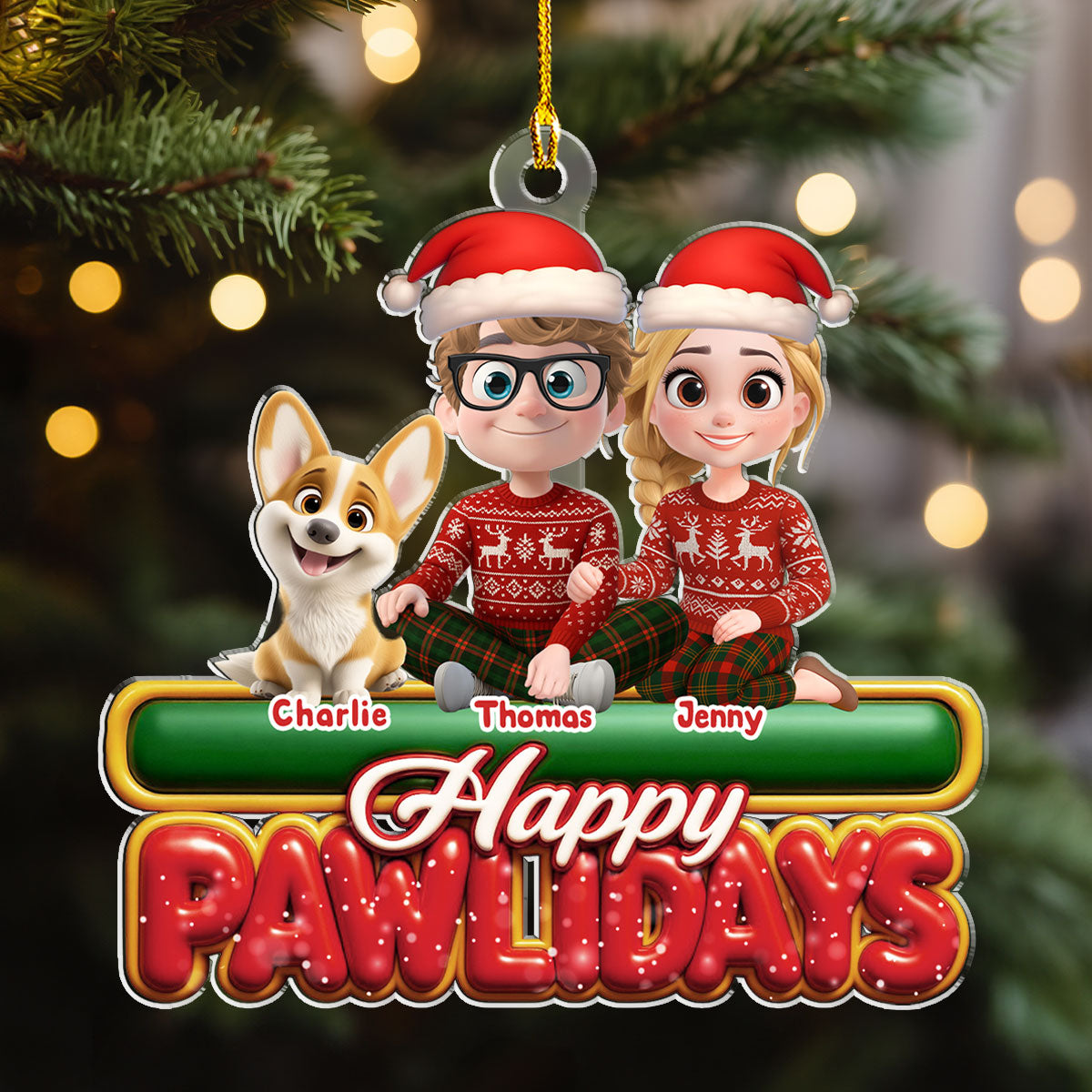 We And Our Dog Pawlidays - Personalized Custom Acrylic Ornament