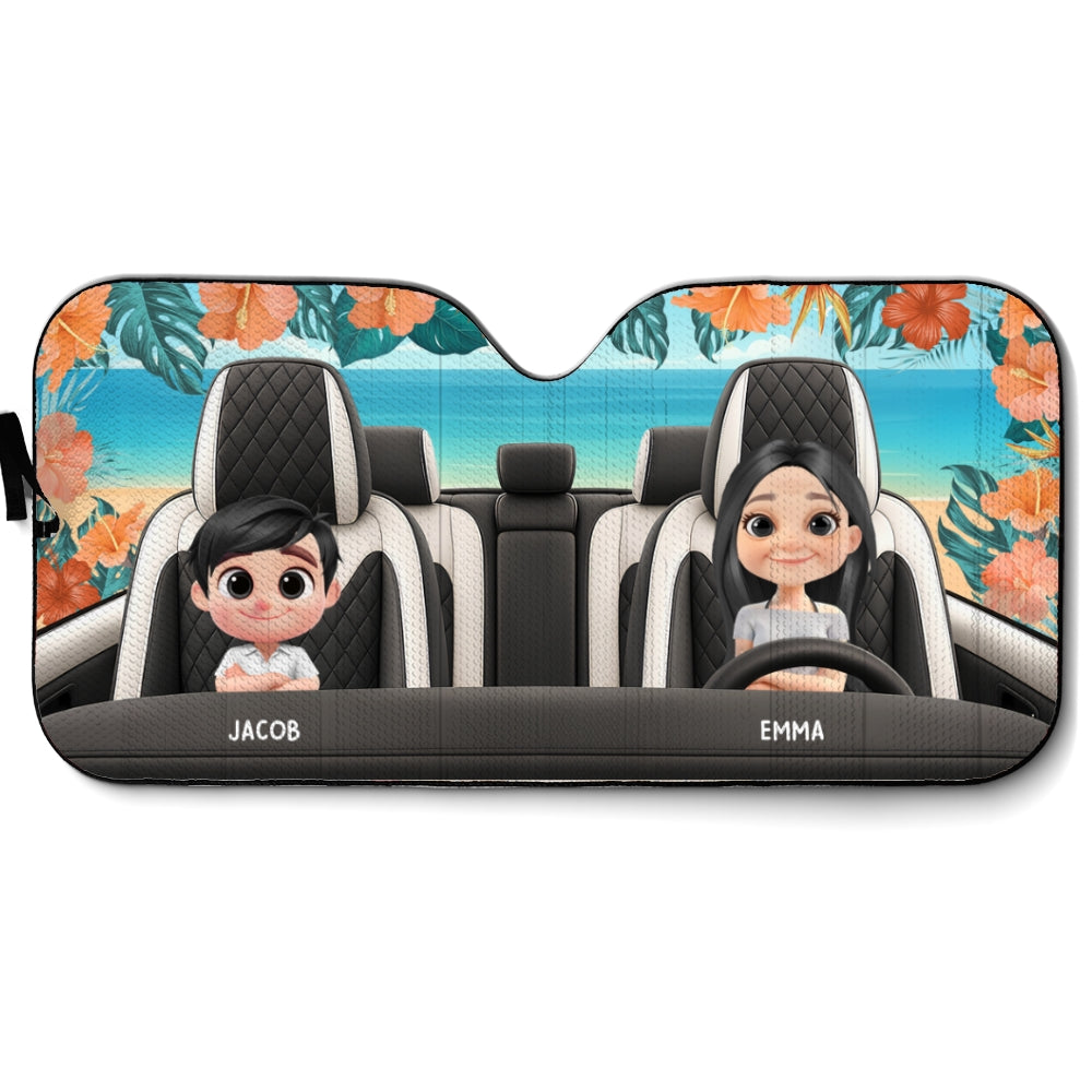 Summer With My Grandkids - Personalized Car Sunshade