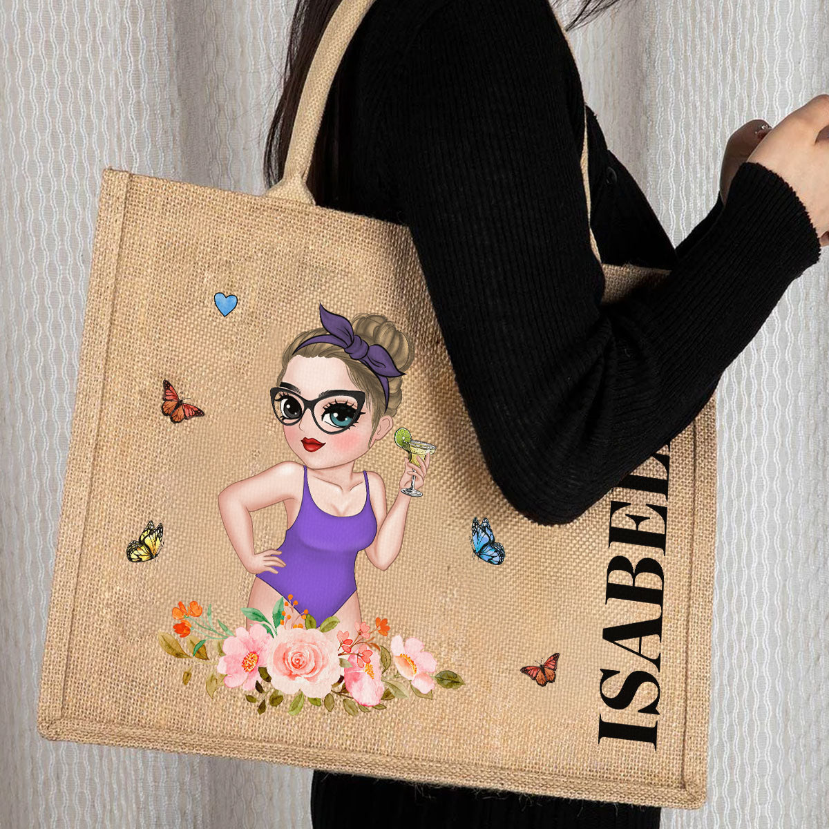 Lucky Girl - Personalized Custom Jute Tote Bag