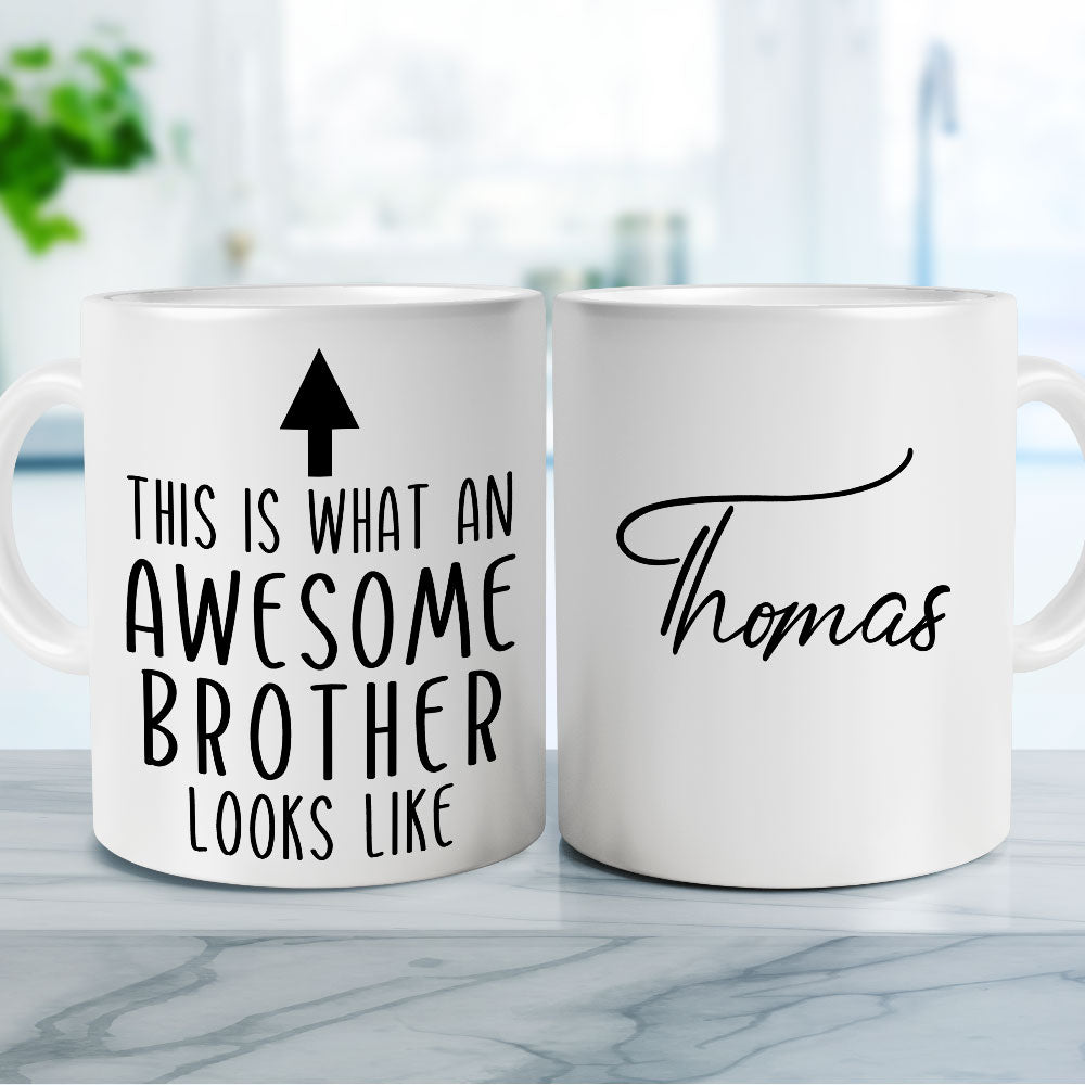This Is What An Awesome Brother Looks Like - Personalized Custom Coffee Mug