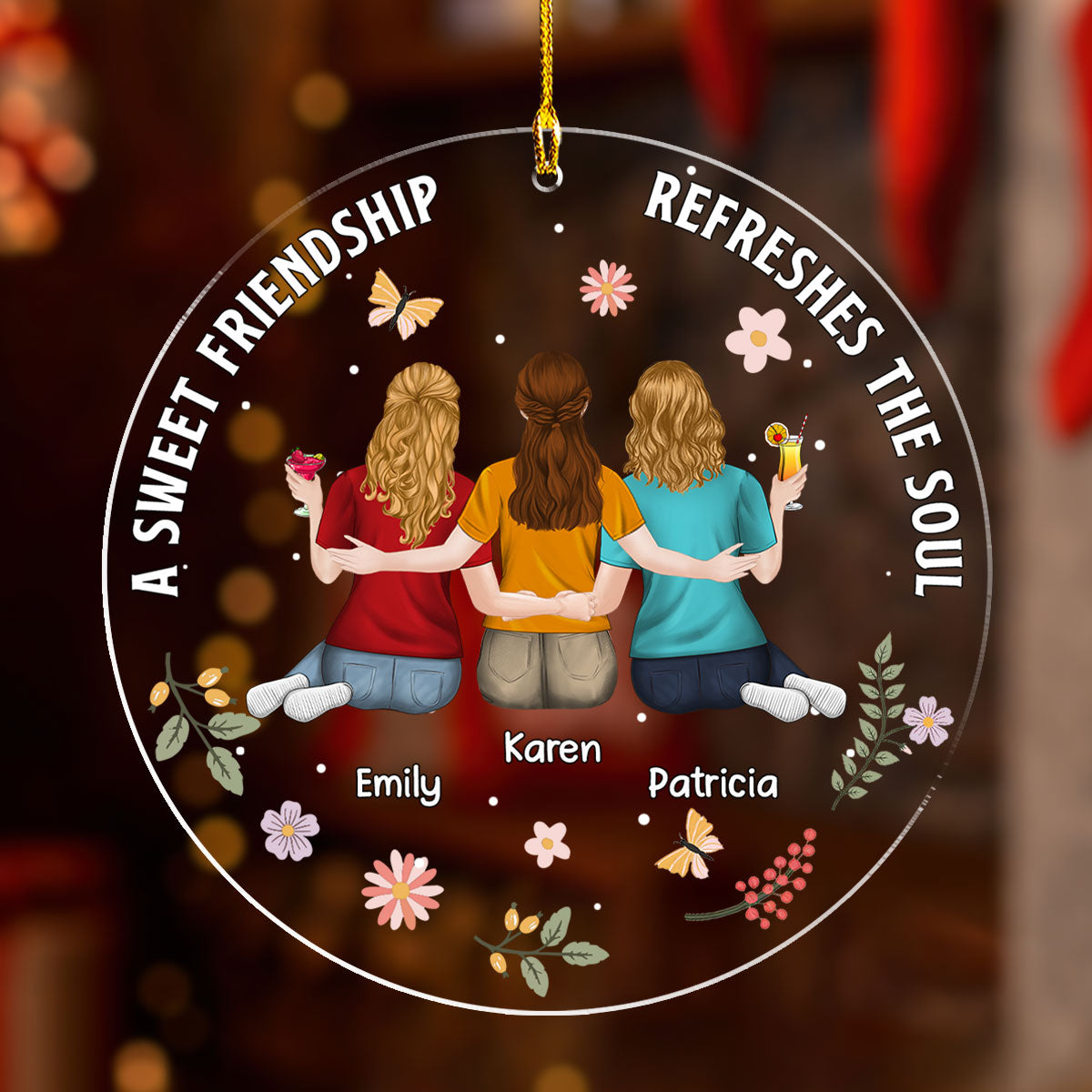 Besties Refresh The Soul - Personalized Custom Acrylic Ornament