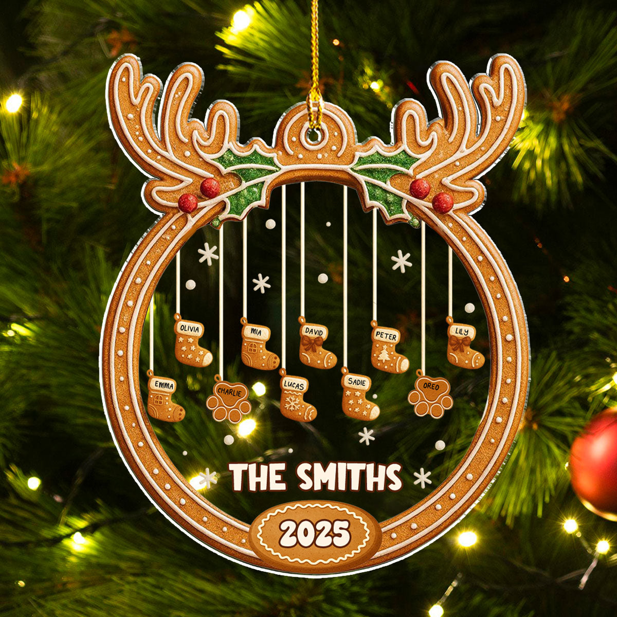 Gingerbread Christmas Memories - Personalized Custom Acrylic Ornament