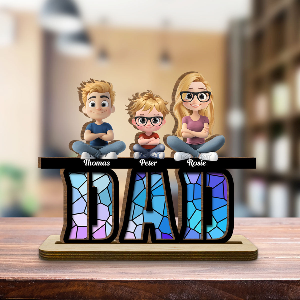 Our Father, Our Hero - Personalized Custom 2-Layer Wood Plaque With Flat Base