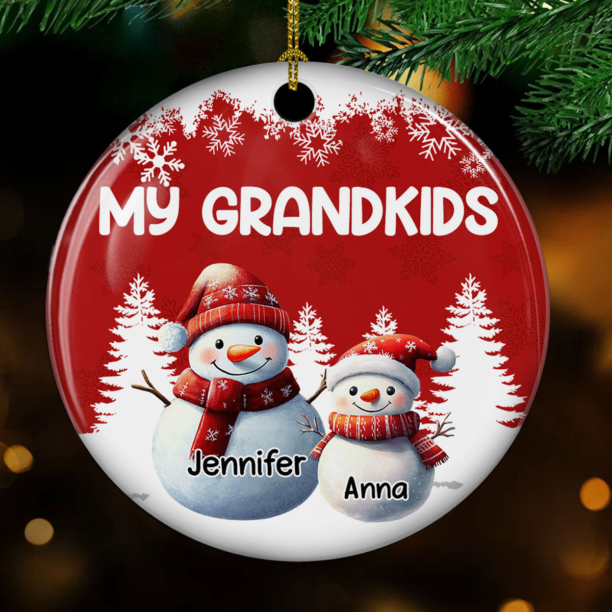 My Fav People Call Me Grandma - Personalized Custom Ceramic Ornament