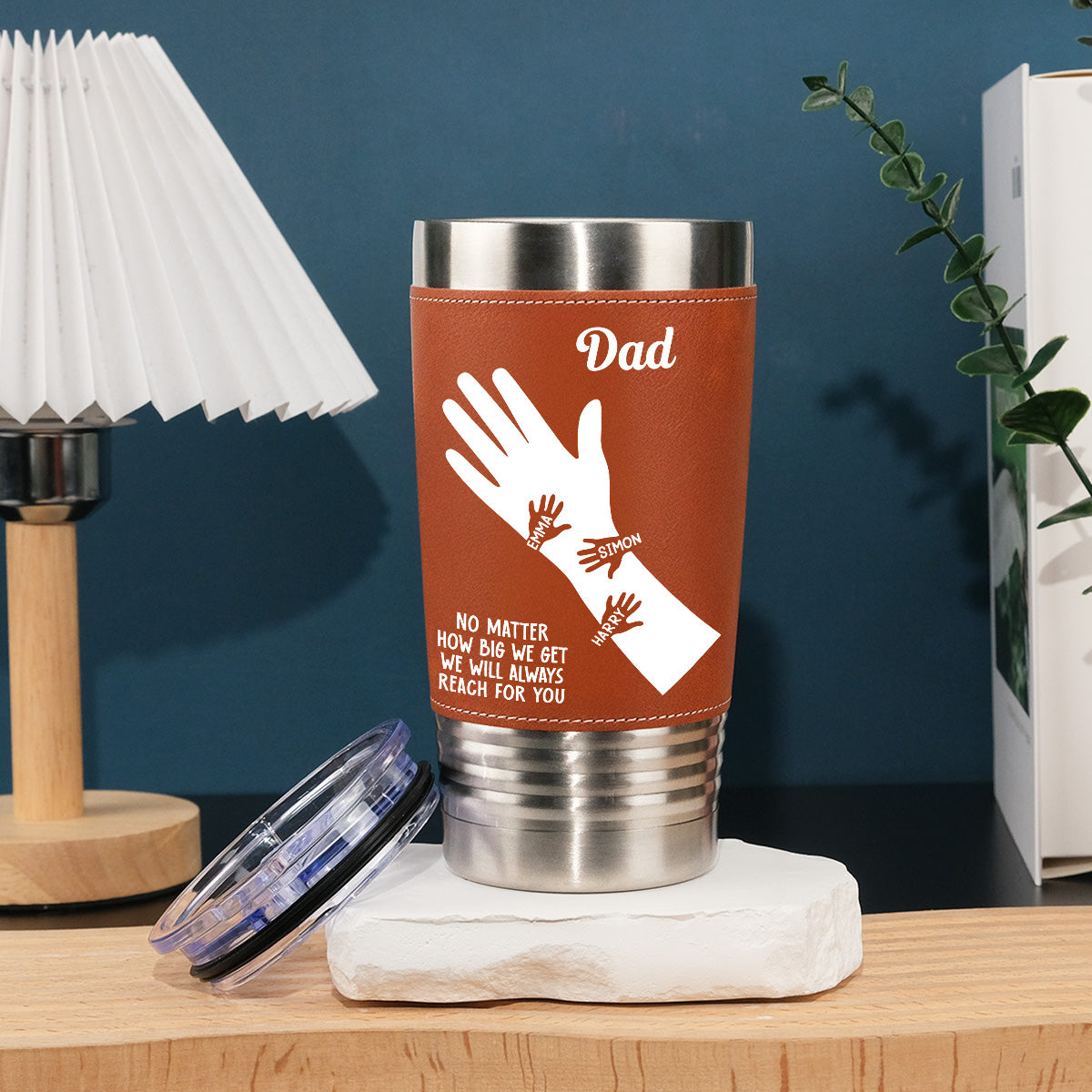 We Hold Our Hands Together And Forever - Personalized Custom Leather Tumbler