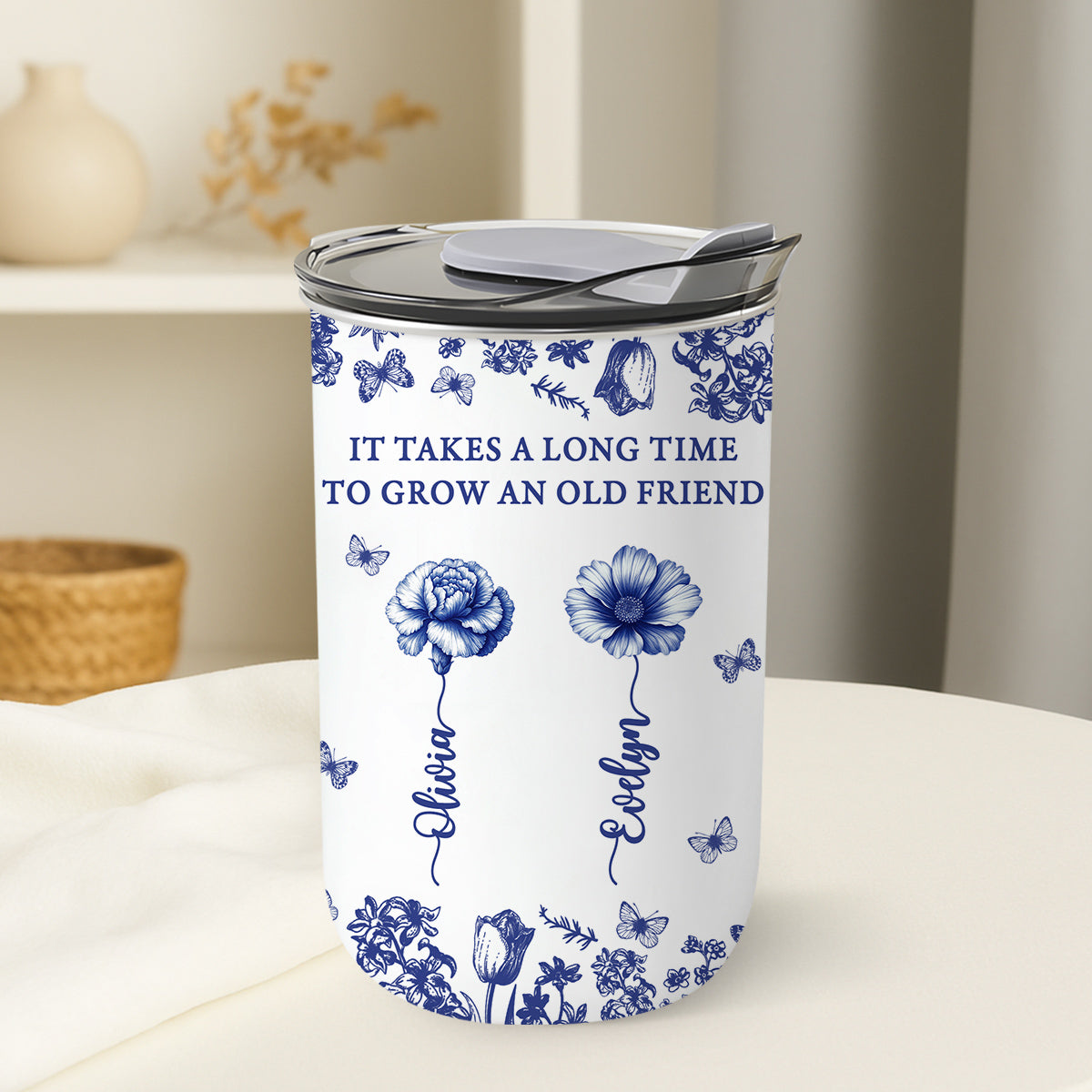 Grow An Old Friend Toile - Personalized Custom 10oz Tumbler