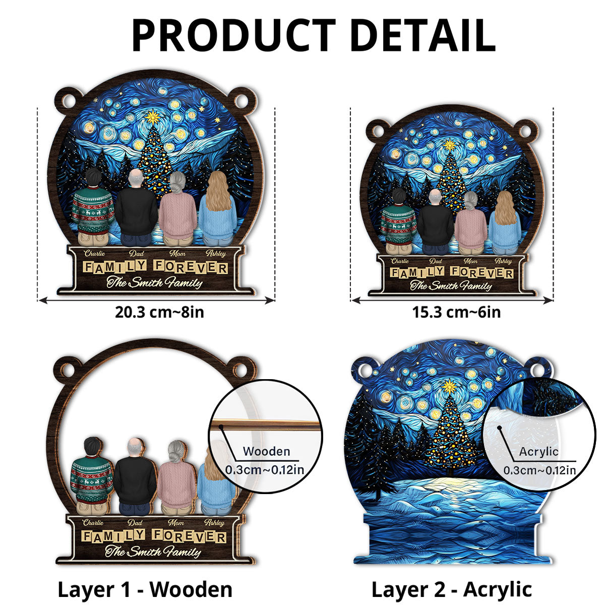 Family Forever And Ever - Personalized Custom Suncatcher