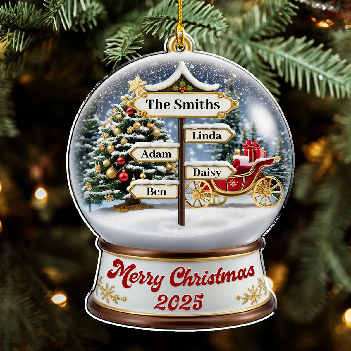 Family Love Christmas - Personalized Custom Acrylic Ornament