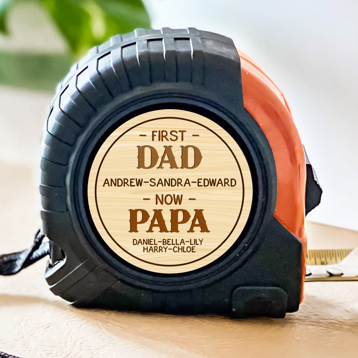 First Dad Now Grandpa - Personalized Custom Tape Measure