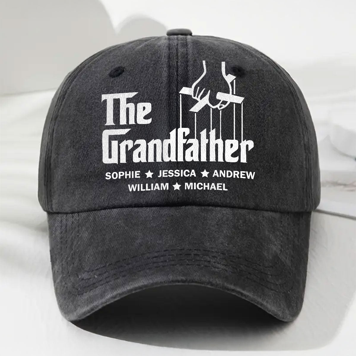 The Grandfather - Personalized Custom Vintage Washed Denim Cap