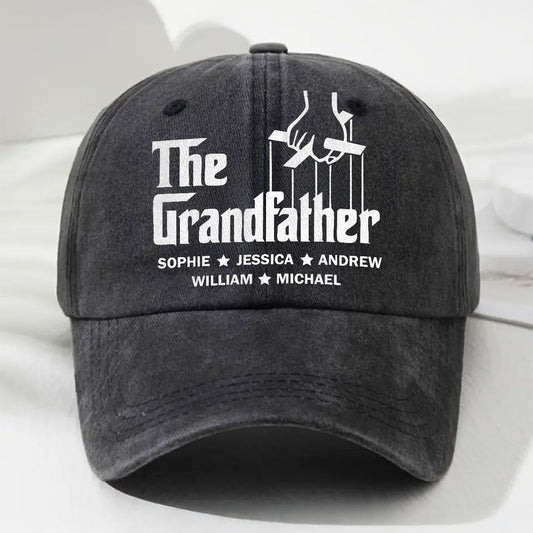 The Grandfather - Personalized Custom Vintage Washed Denim Cap