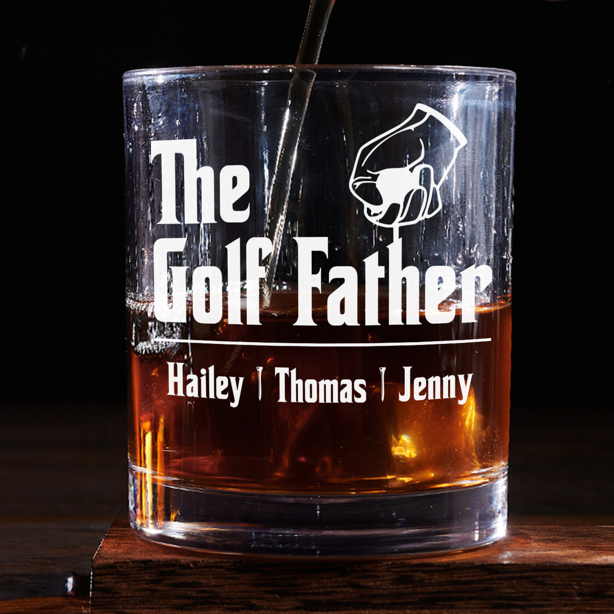 Golf Father - Personalized Custom Whiskey Glass