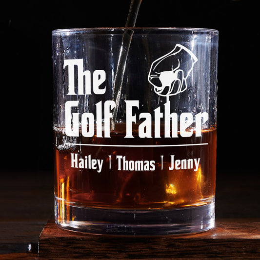 Golf Father - Personalized Custom Whiskey Glass