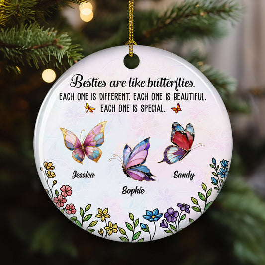 Festive Sister Love - Personalized Custom Ceramic Ornament