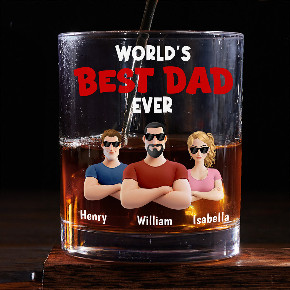Best Dad Ever - Personalized Custom Whiskey Glass