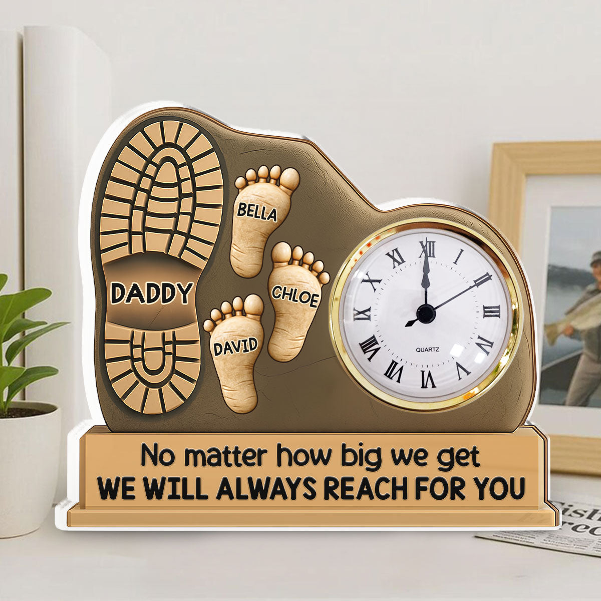 We Will Always Reach For You - Personalized Custom Acrylic Desk Clock Plaque