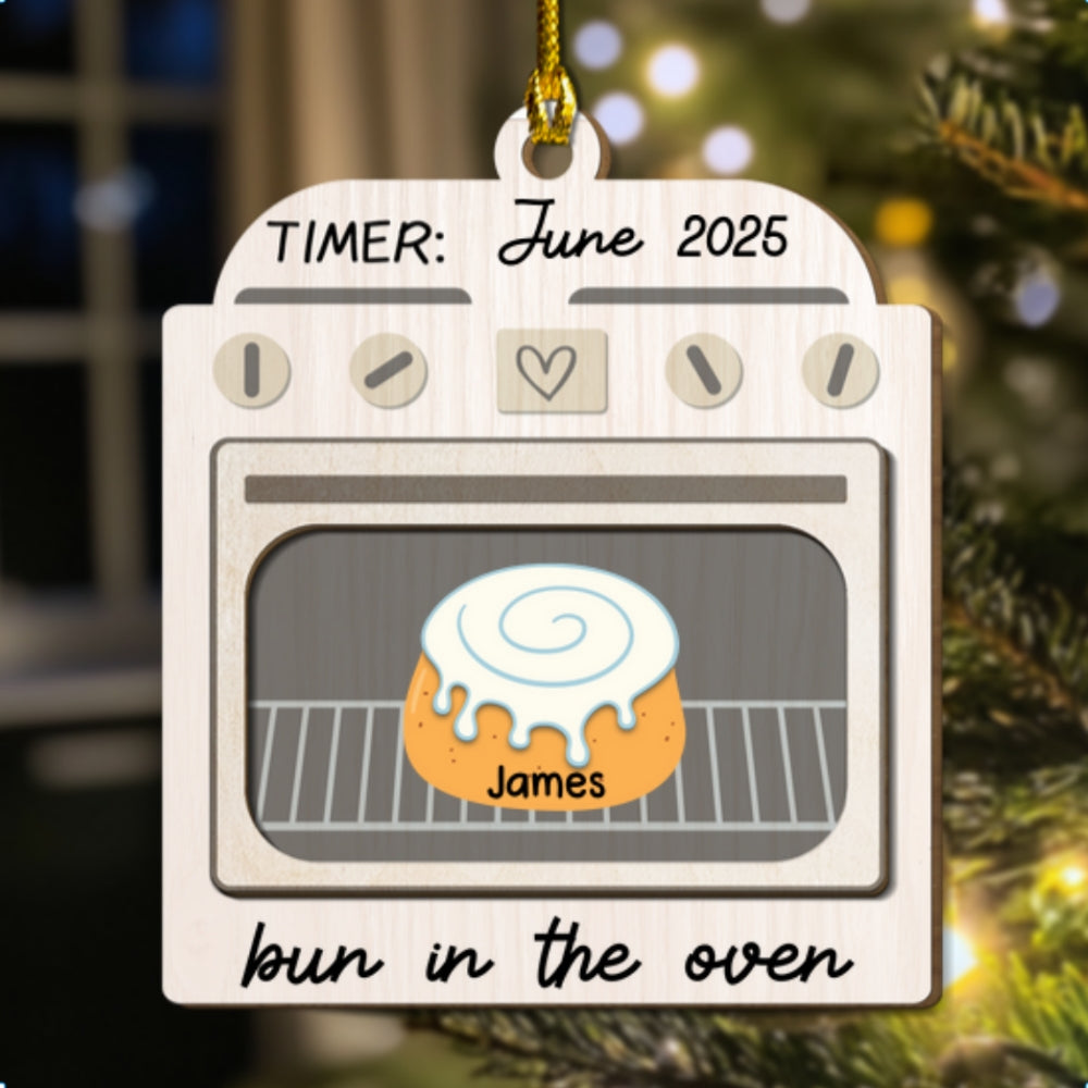 Bun In The Oven - Personalized Custom Freeshape 2-Layered Wood Ornament