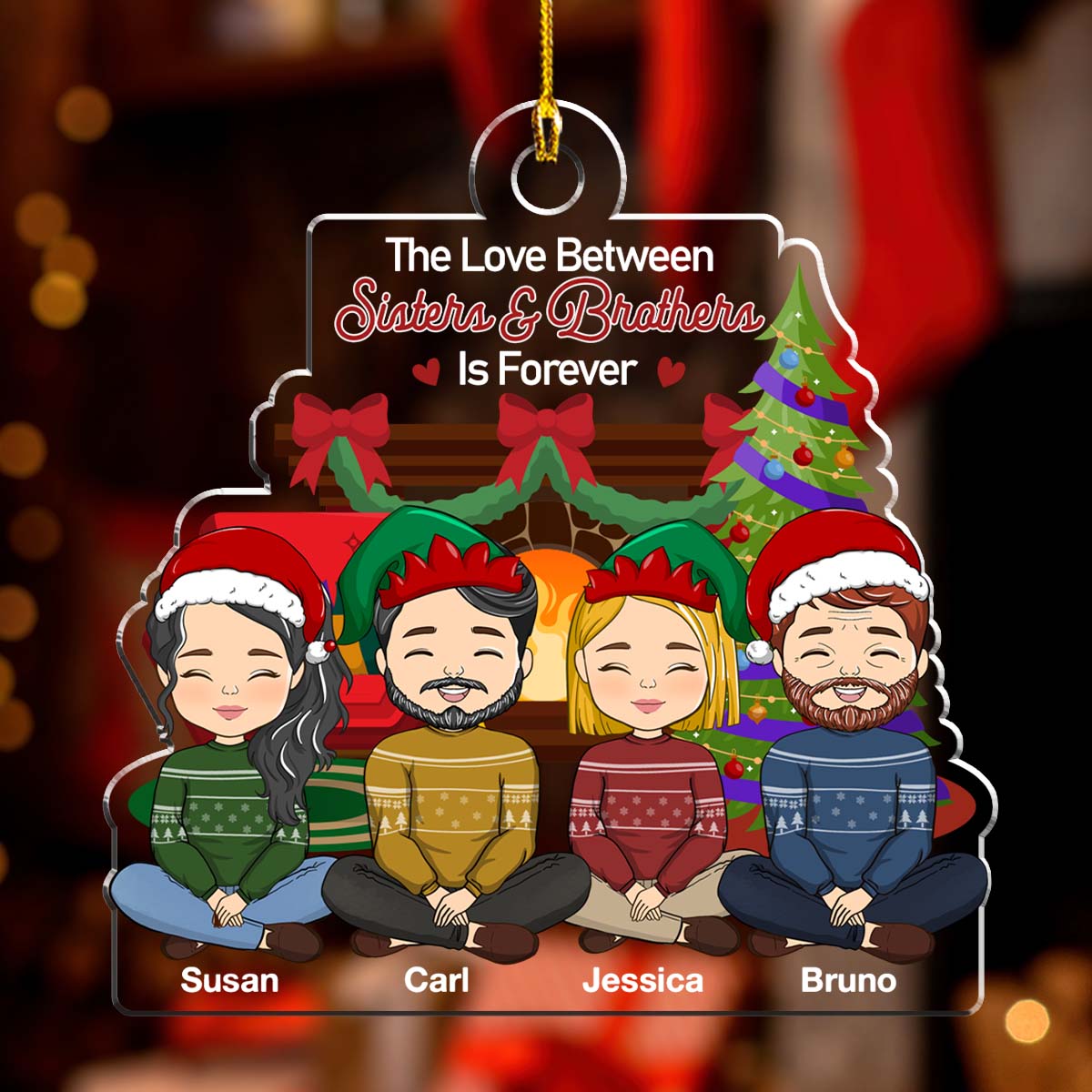 The Love Between Siblings Is Forever - Personalized Custom Acrylic Ornament