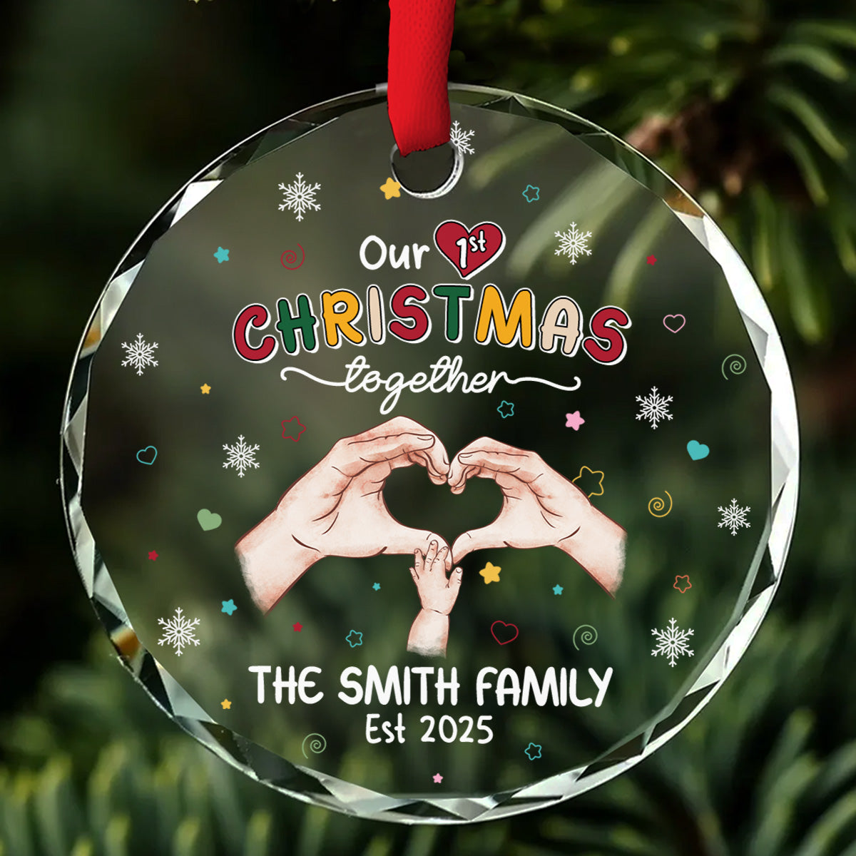 Our First Season - Personalized Custom Glass Ornament