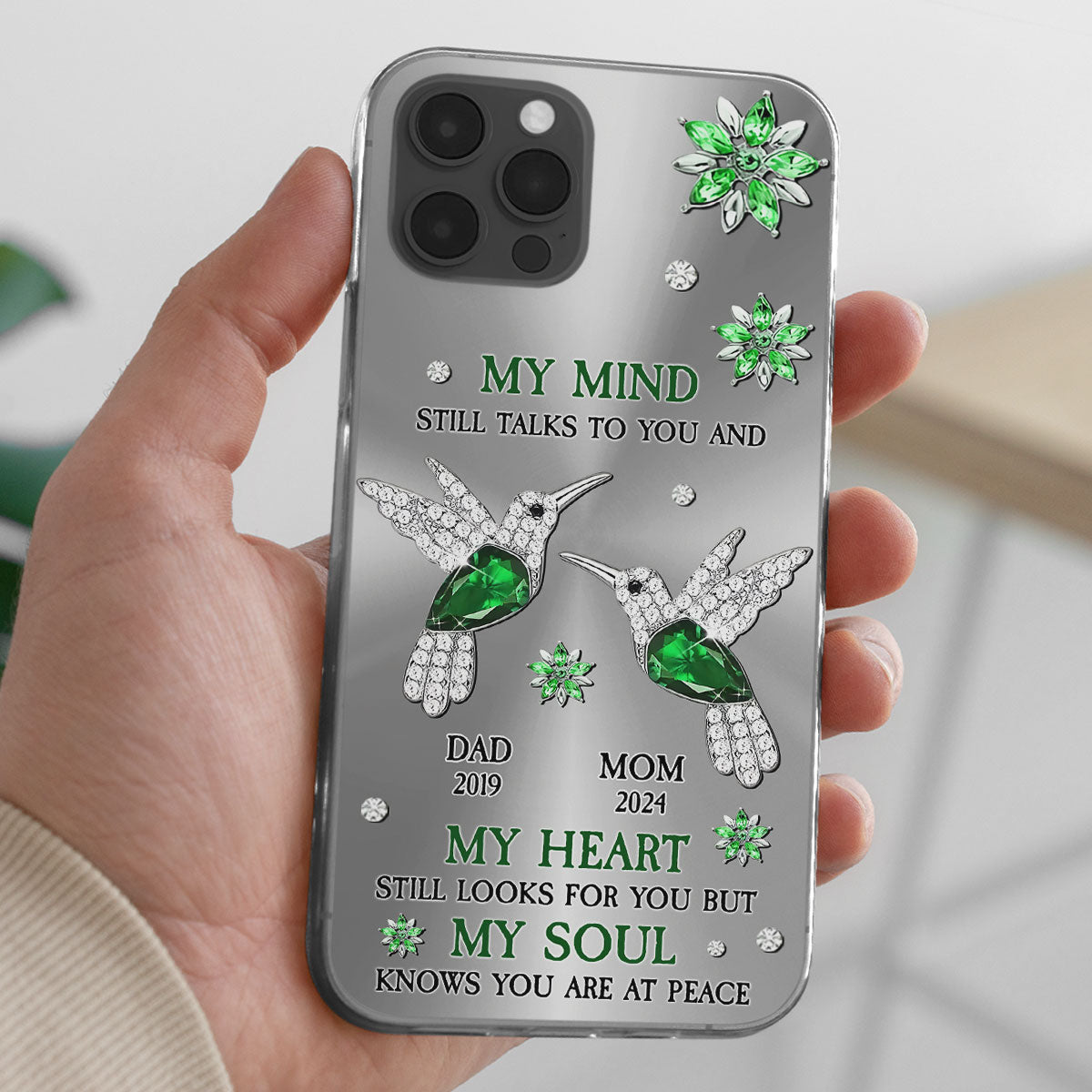 Cardinal Hummingbird My Mind My Heart My Soul - Personalized Custom Phone Case