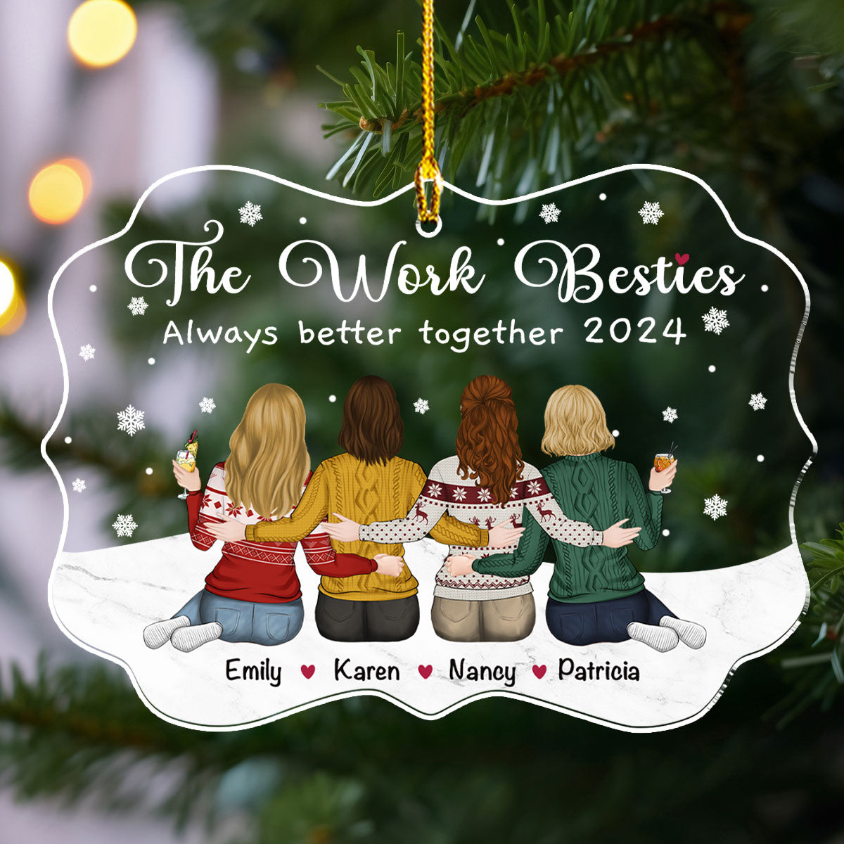 The Work Besties Always Better Together - Personalized Custom Acrylic Ornament