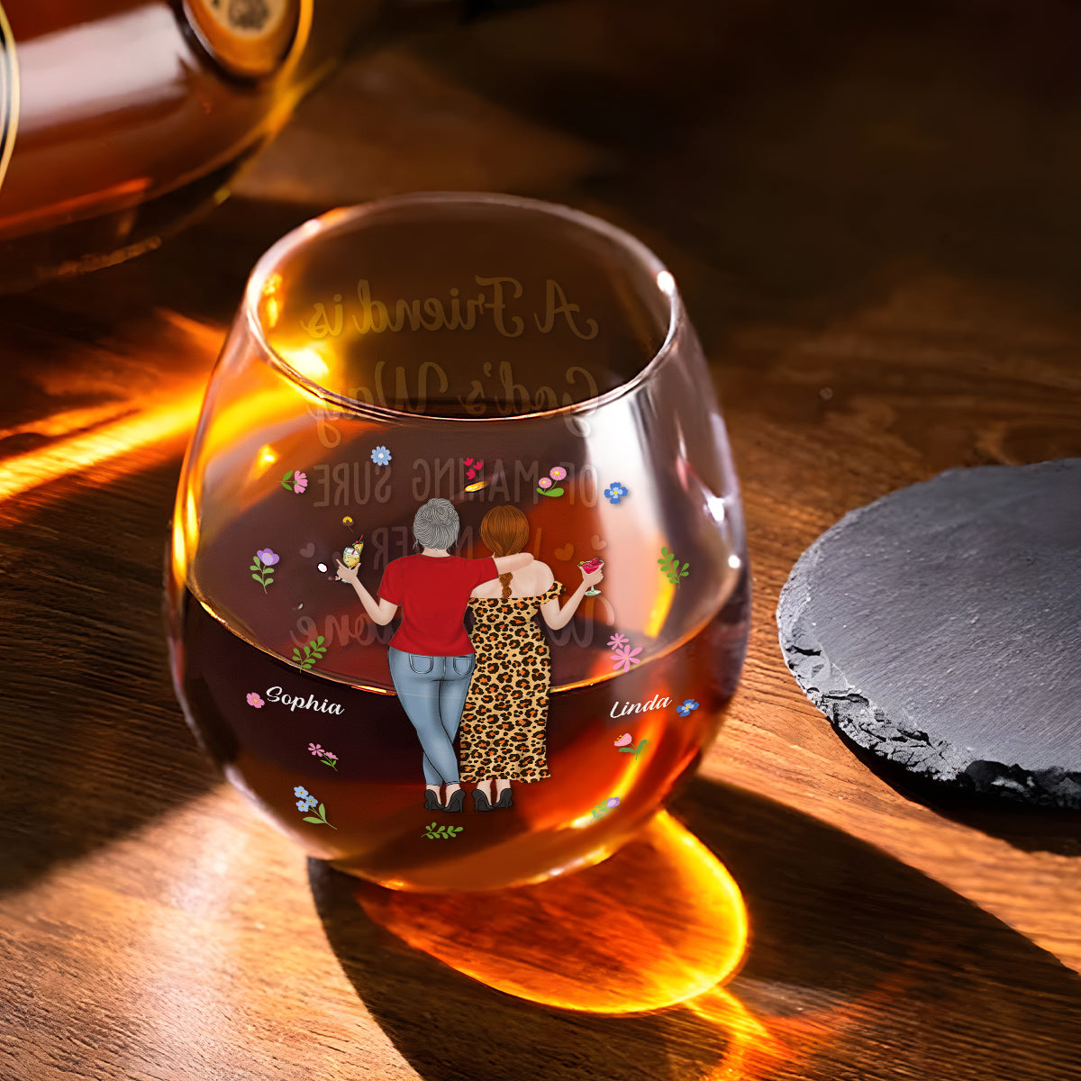 We Never Walk Alone - Personalized Custom Wine Glass