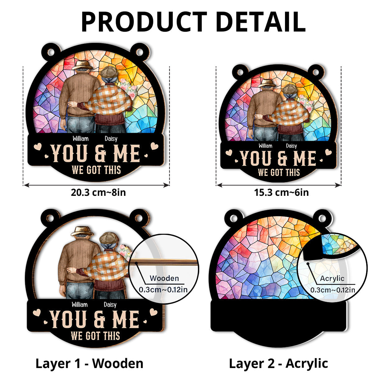 You & Me - Personalized Custom Suncatcher