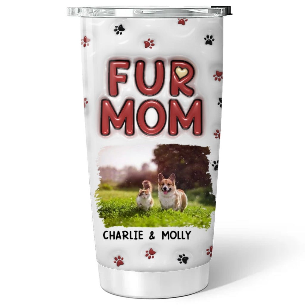 Lovely Fur Mom Photo - Personalized Custom 3D Inflated Effect Tumbler