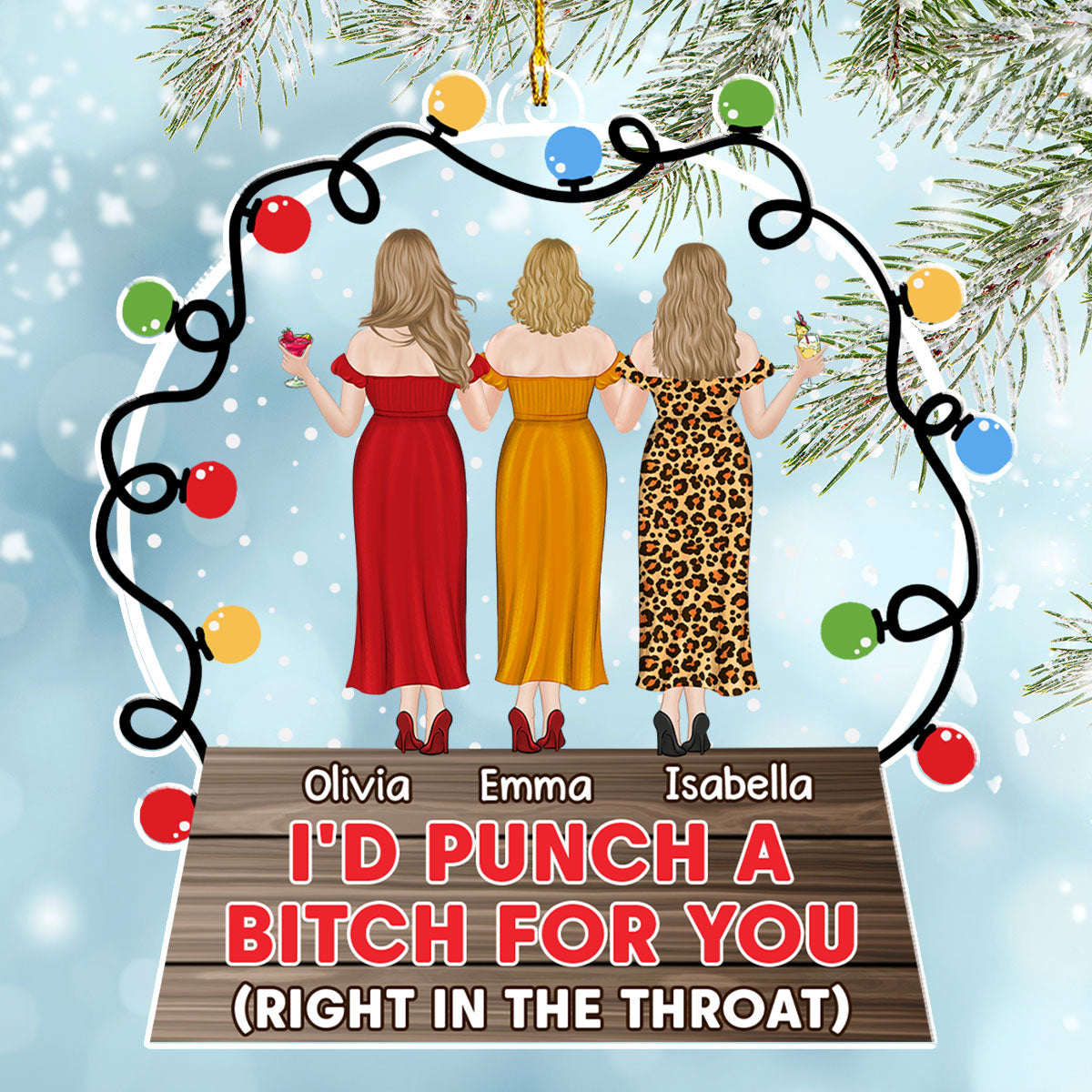 Bestie Love - Personalized Custom Acrylic Ornament 