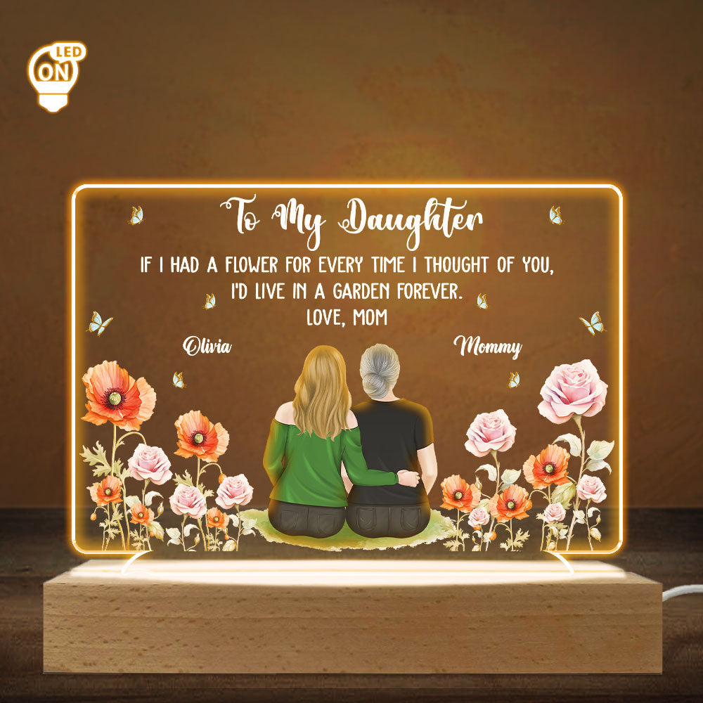 Mom Garden Grows With Love - Personalized Custom LED Light