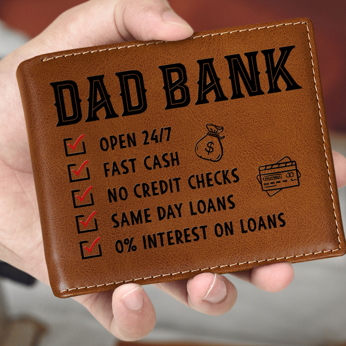 Love You Every Day - Personalized Custom Printed Men Leather Wallet