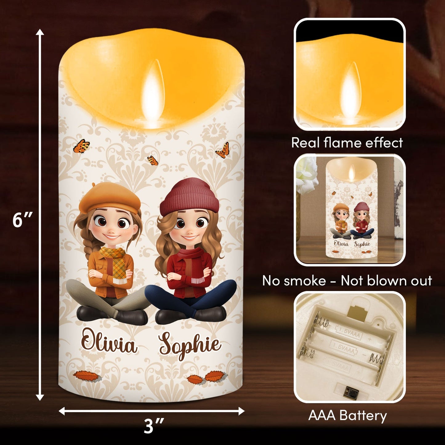 Besties For Life - Personalized Custom LED Candle