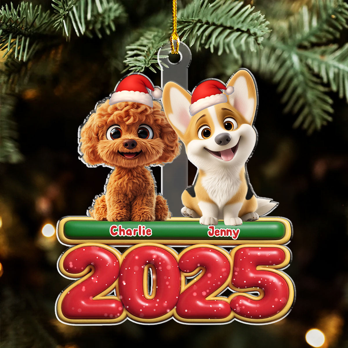 My Dog Is Here - Personalized Custom Acrylic Ornament