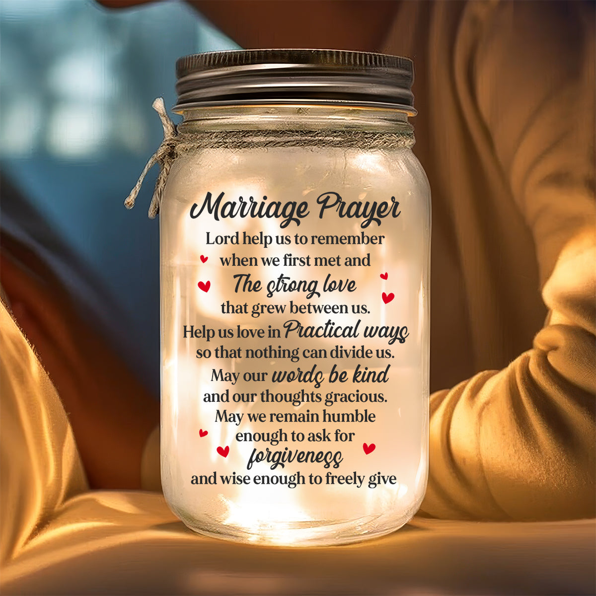 Marriage Prayer - Personalized Mason Jar Light
