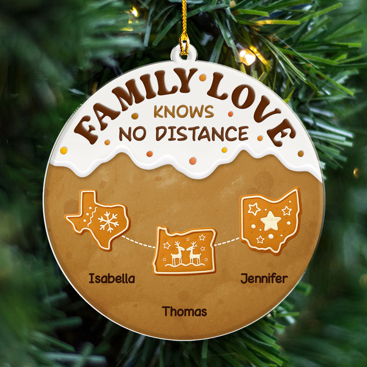 Connected By Hearts - Personalized Custom Acrylic Ornament