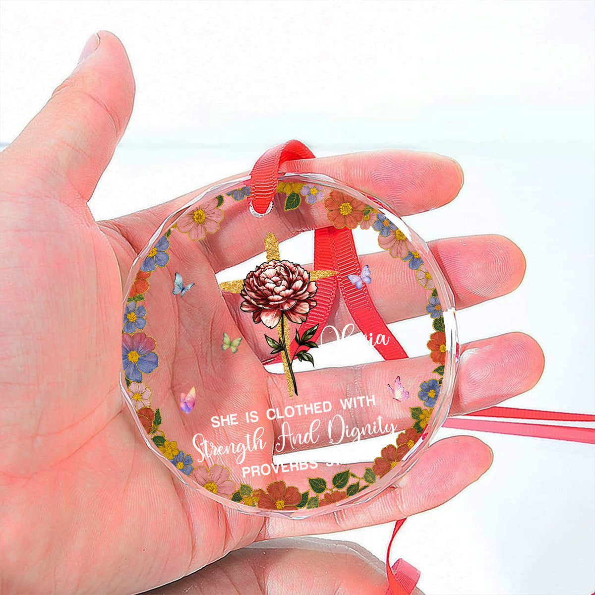 She Walks In Quiet Dignity - Personalized Custom Glass Ornament