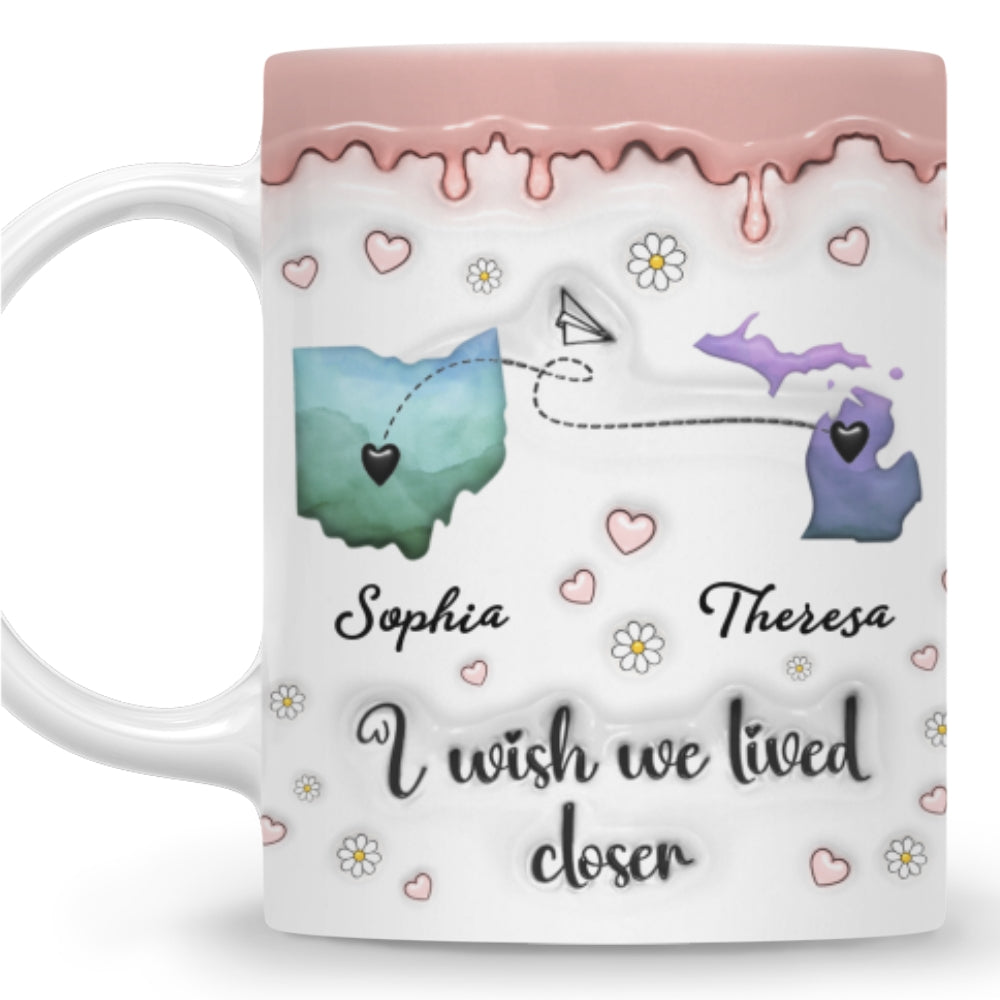 True Friendship Knows No Distance - Personalized Custom 3D Inflated Effect Mug