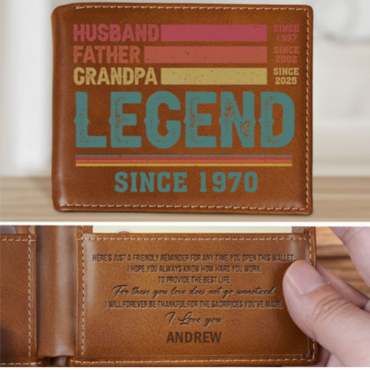 Legend Since - Personalized Custom Printed Men Leather Wallet