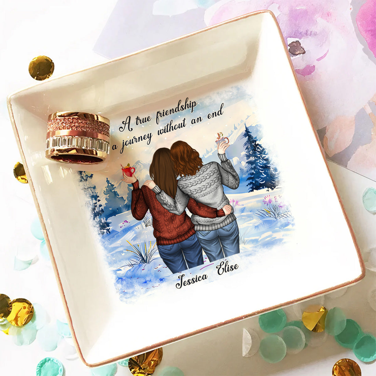 A Journey Without An End - Personalized Custom Jewelry Dish