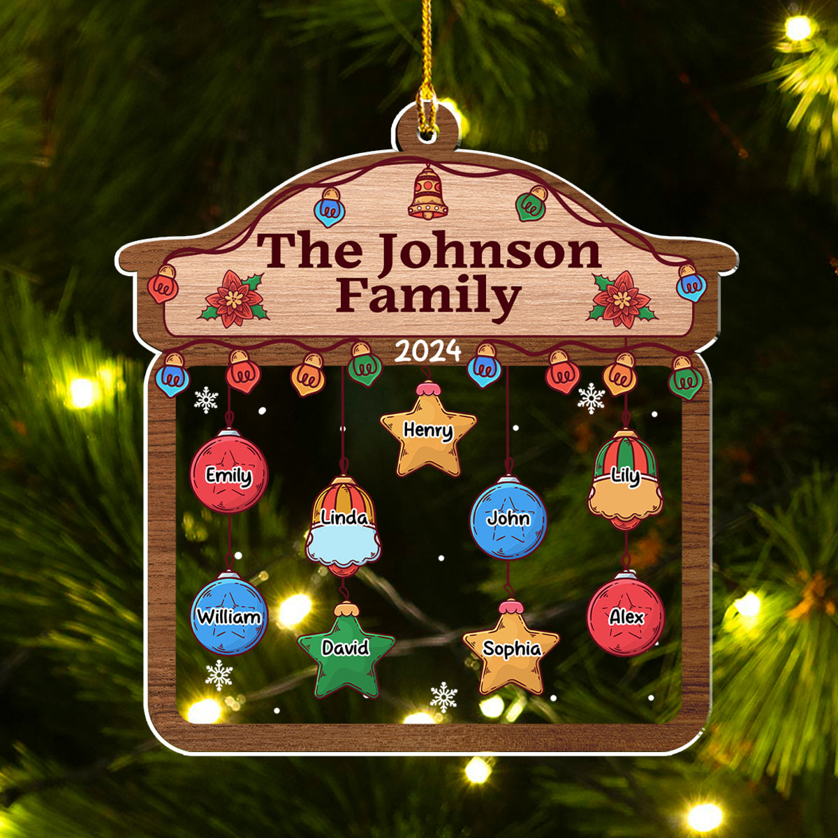 Christmas Family House - Personalized Custom Acrylic Ornament