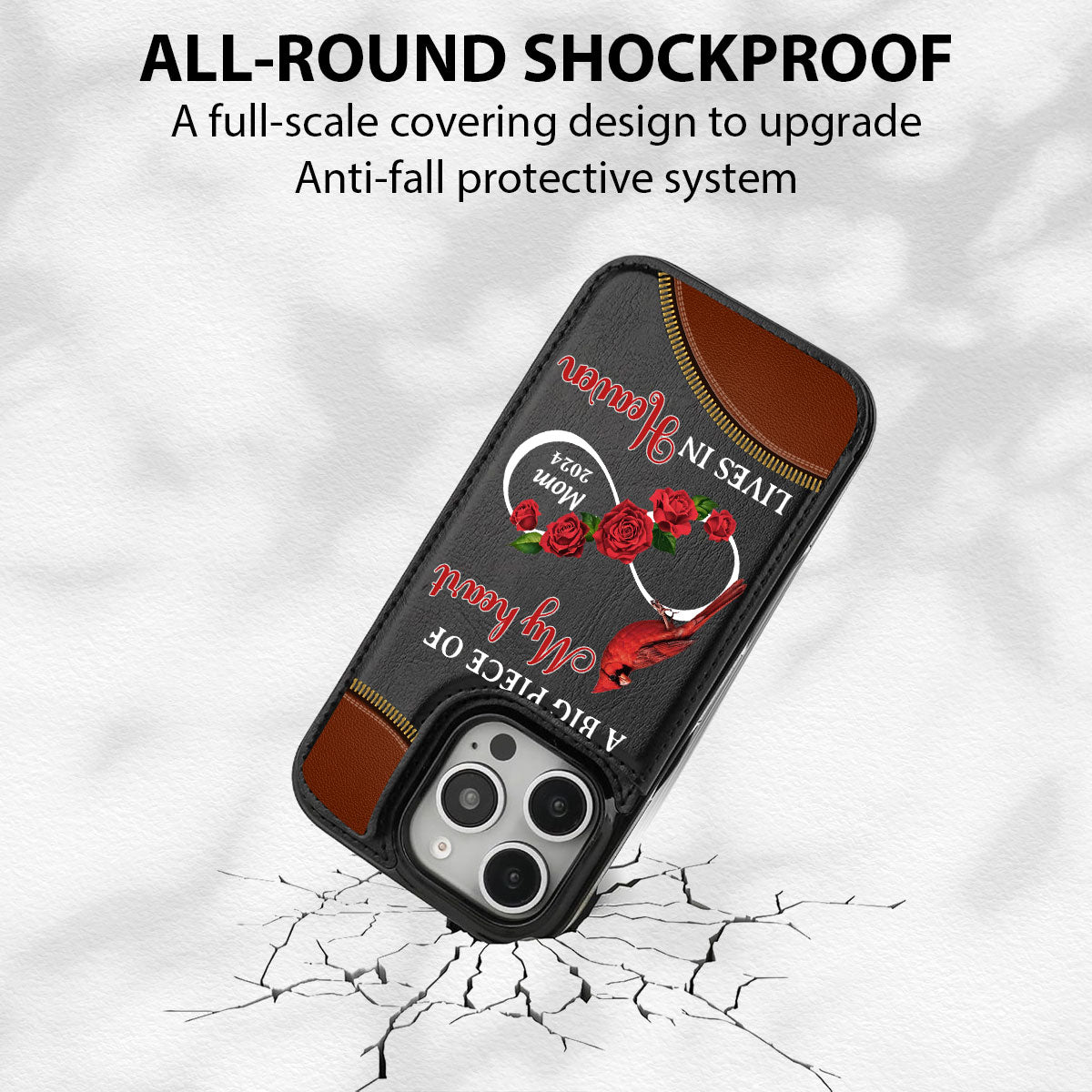 A Big Piece Of My Heart - Personalized Custom Leather Phone Case