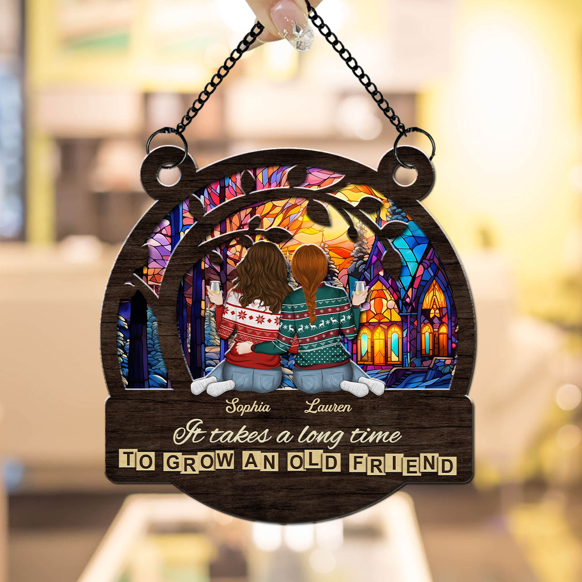 True Friendship Take Time To Grow - Personalized Custom Suncatcher