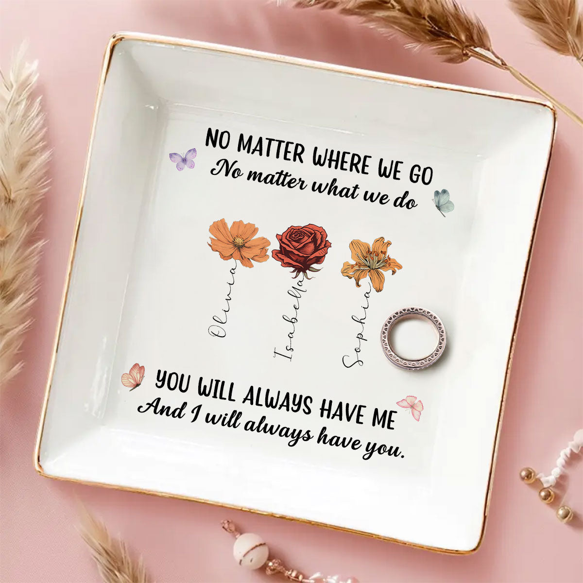 No Matter Where We Go Friendship - Personalized Custom Jewelry Dish