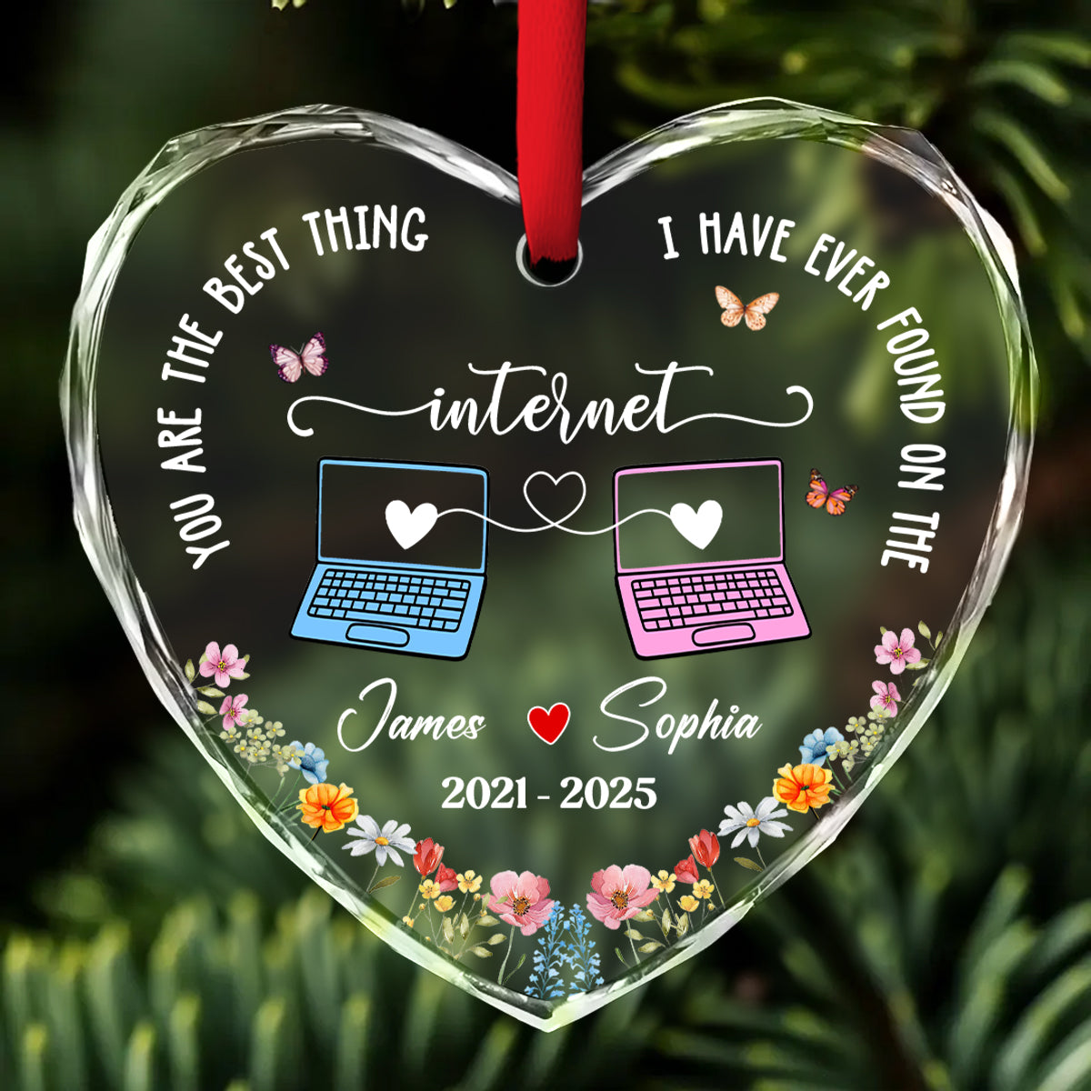 Online Lover - Personalized Custom Glass Ornament