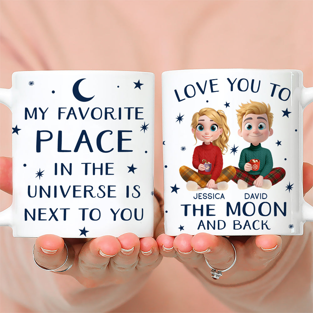 Happiness Starts By Your Side - Personalized Custom Coffee Mug